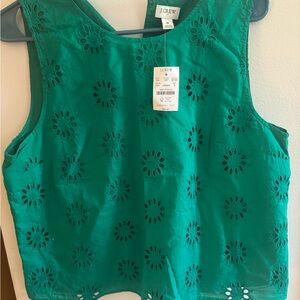 J. Crew Green Tank Top- NWT. Size Med